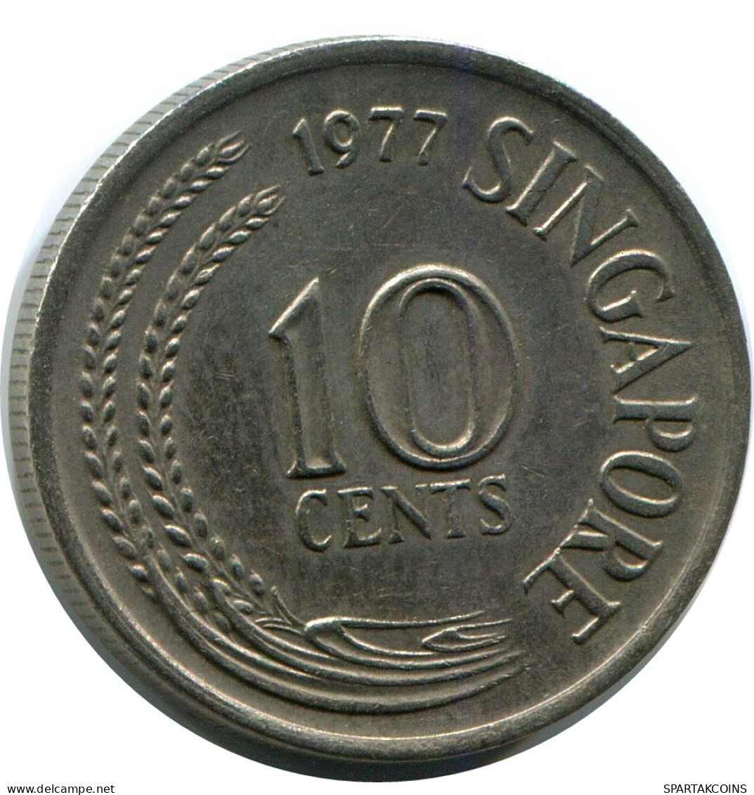 10 CENTS 1977 SINGAPUR SINGAPORE Münze #AR888.D - Singapour