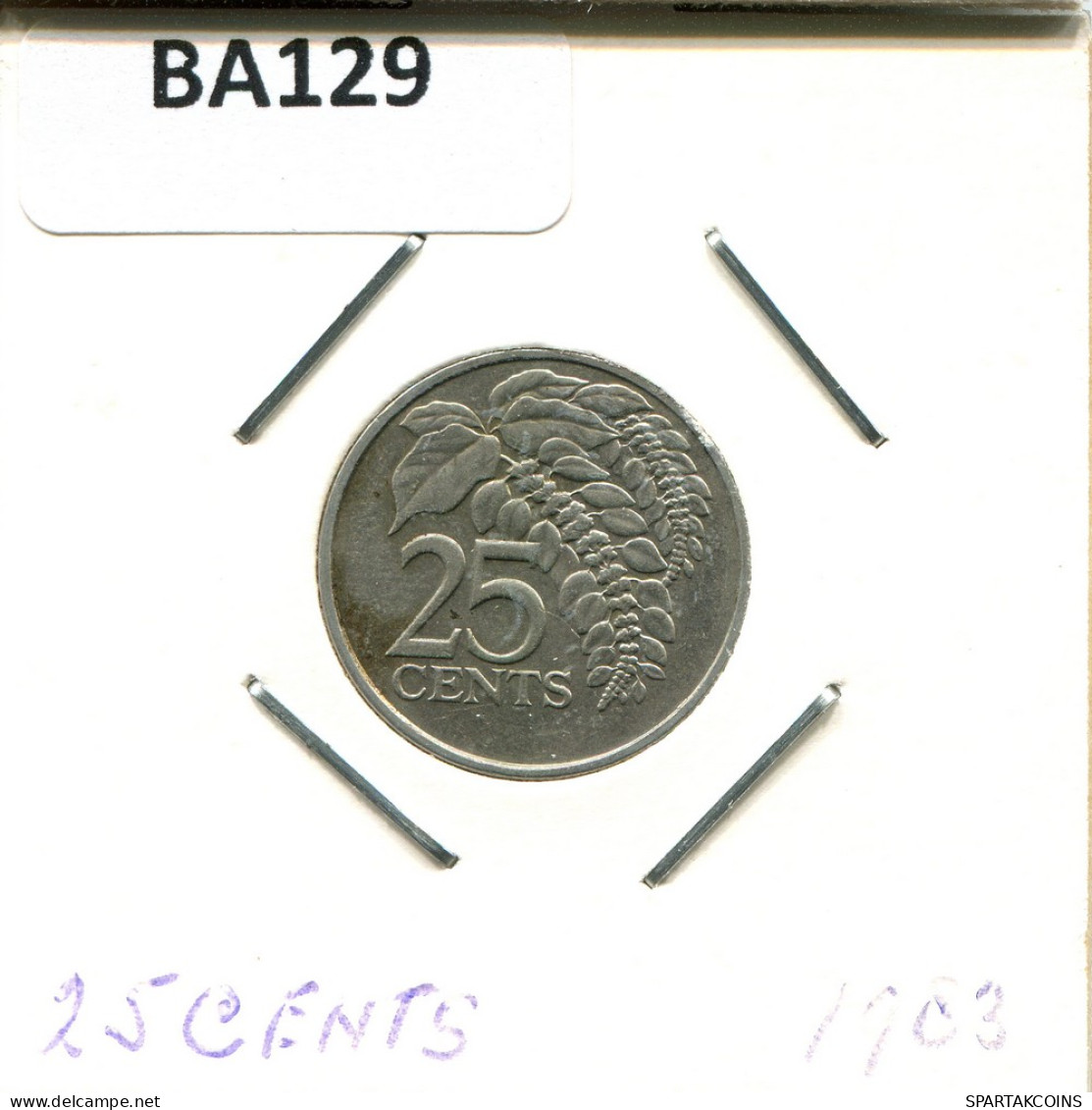 25 CENTS 1983 TRINIDAD AND TOBAGO Münze #BA129.D - Trinité & Tobago