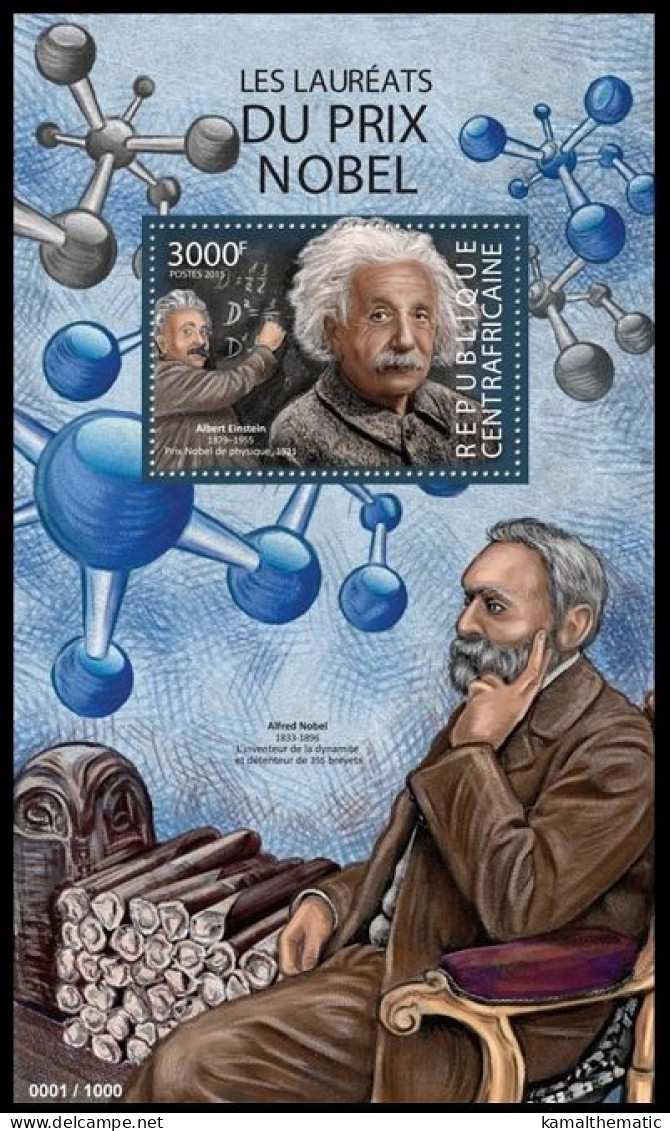 Central Africa 2015 MNH MS, Einstein Nobel Physics Winner - Albert Einstein