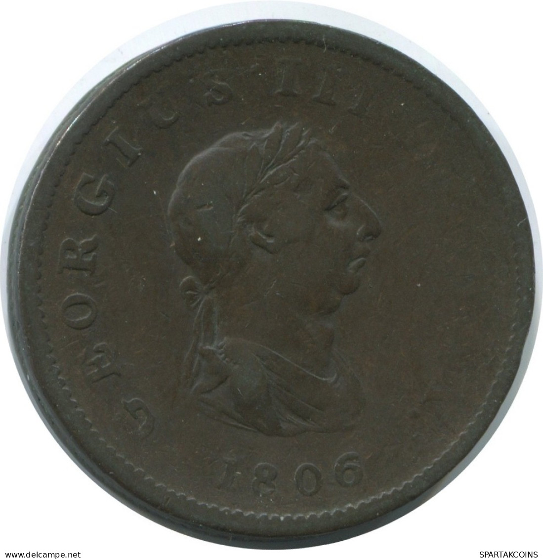 PENNI 1806 UK GROßBRITANNIEN GREAT BRITAIN Münze #AE805.16.D - C. 1 Penny