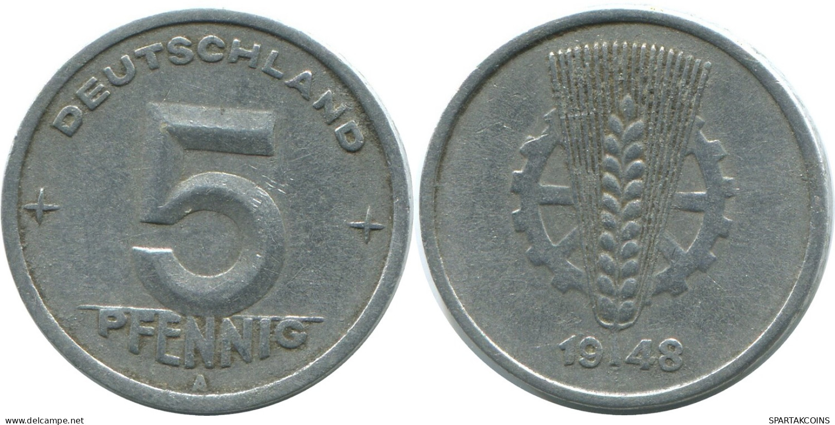 5 PFENNIG 1948 A DDR EAST DEUTSCHLAND Münze GERMANY #AE026.D - 5 Pfennig