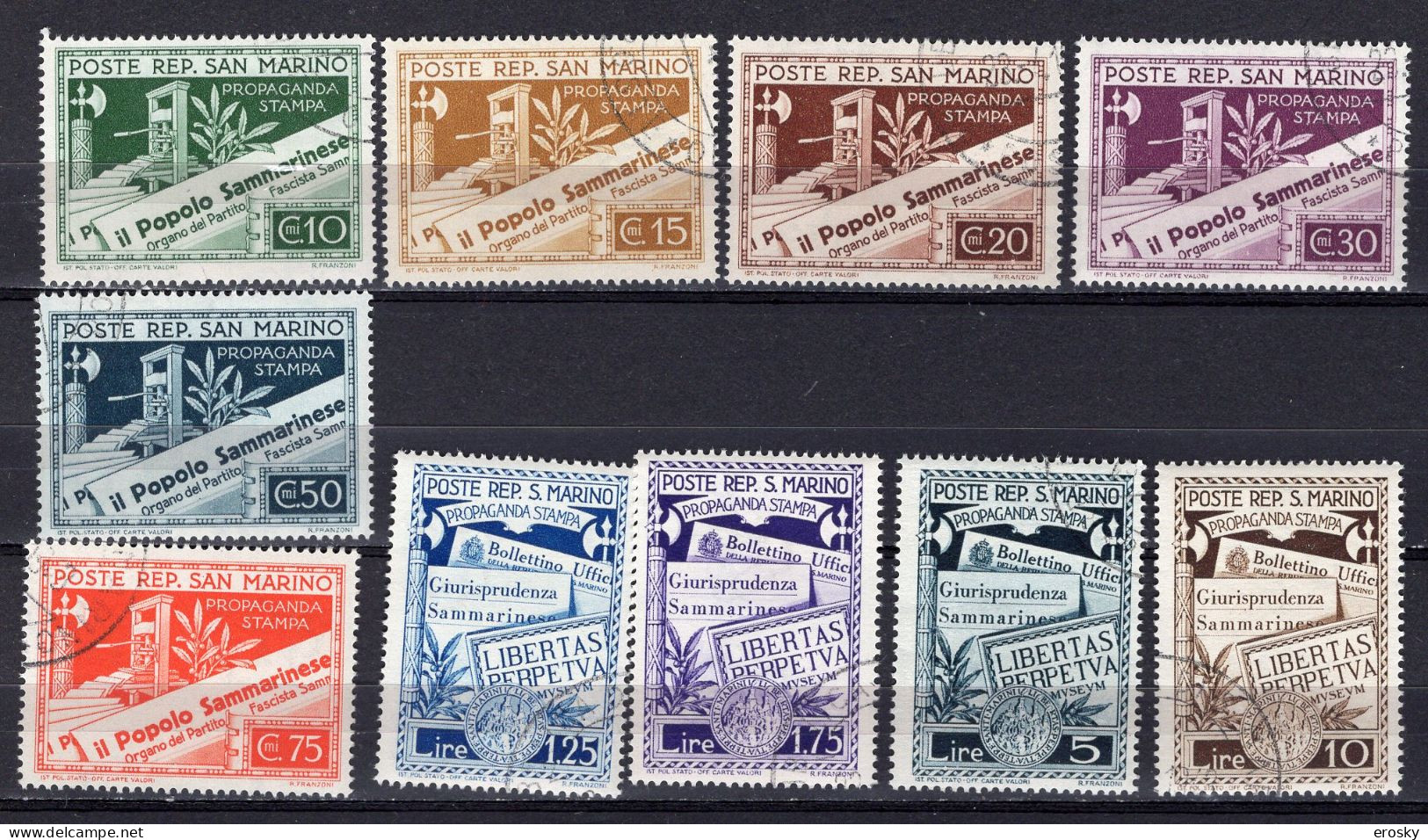 Y8246 - SAN MARINO Ss N°228/37 - SAINT-MARIN Yv N°224/33 - Used Stamps