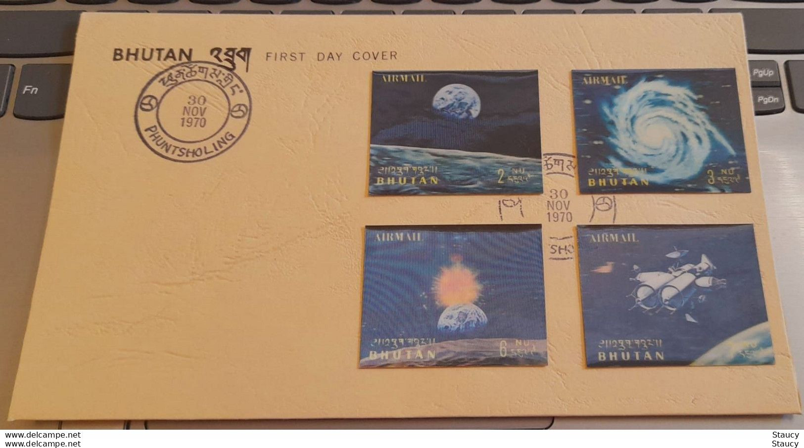 BHUTAN 1969 Manned Apollo 11 3-D Stamps 4v FDC, As Per Scan - Azië