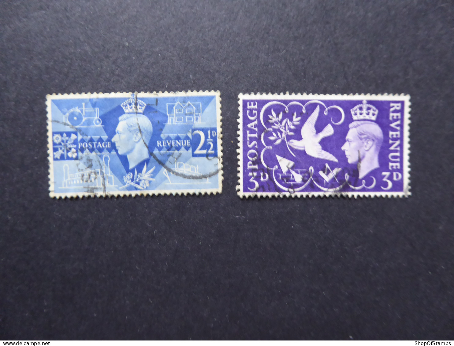 GREAT BRITAIN SG 491-92 VICTORY 2 SES Used  Postmark May Be Different - ....-1951 Vor Elizabeth II.
