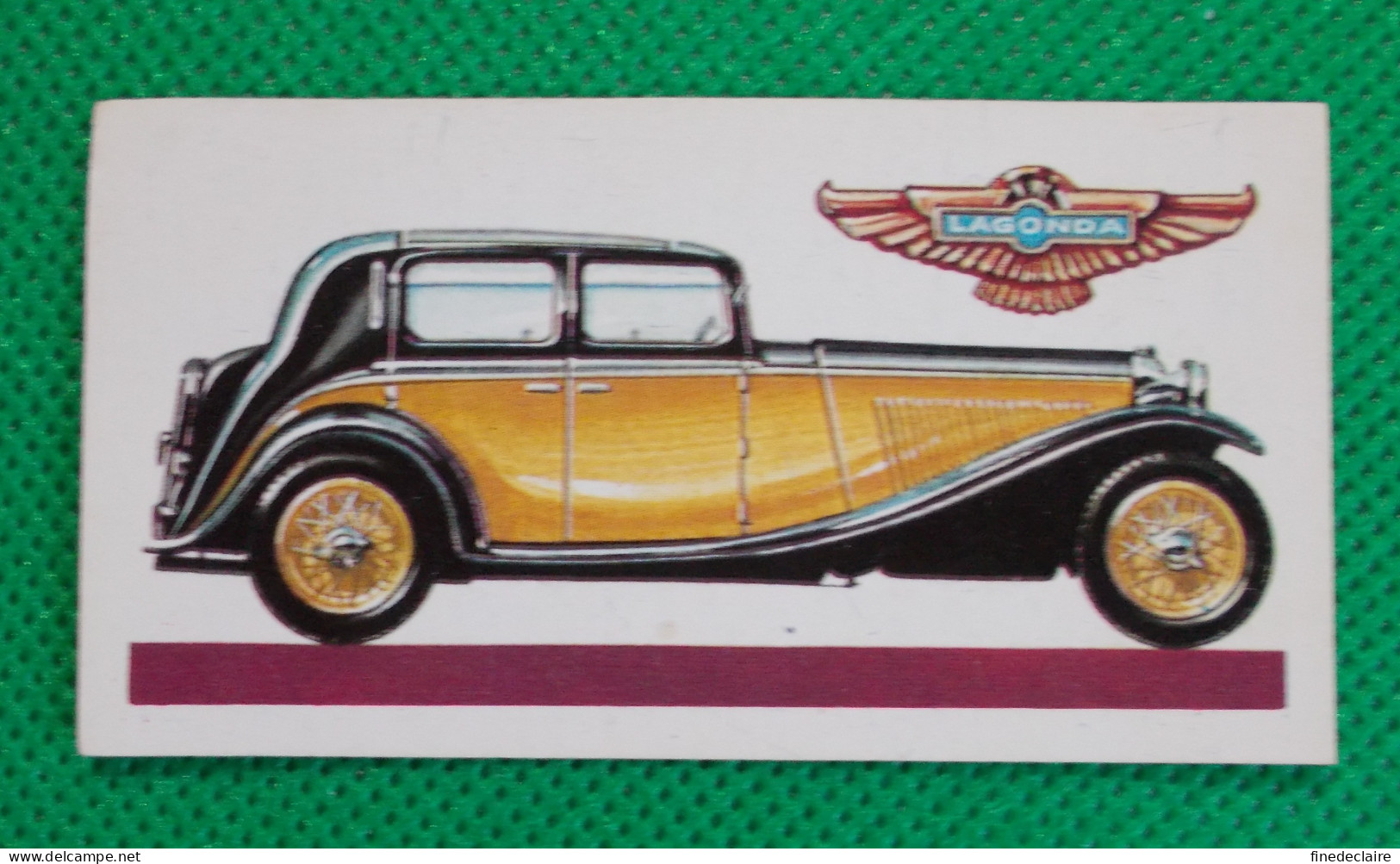 Trading Card - Brooke Bond Tea- History Of The Motor Car - 1934 Lagonda Saloon - (6,8 X 3,7)-Série 50 - N° 36 - Motores