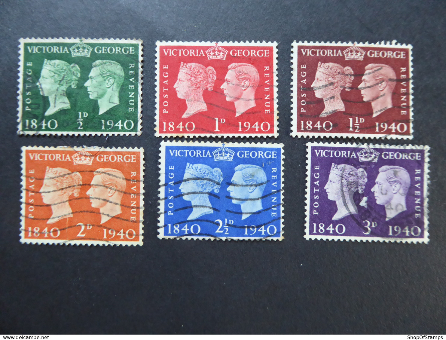 GREAT BRITAIN SG 479-84 CENTENARY OF ADHESIVE STAMPS Fine Used - ....-1951 Pre-Elizabeth II