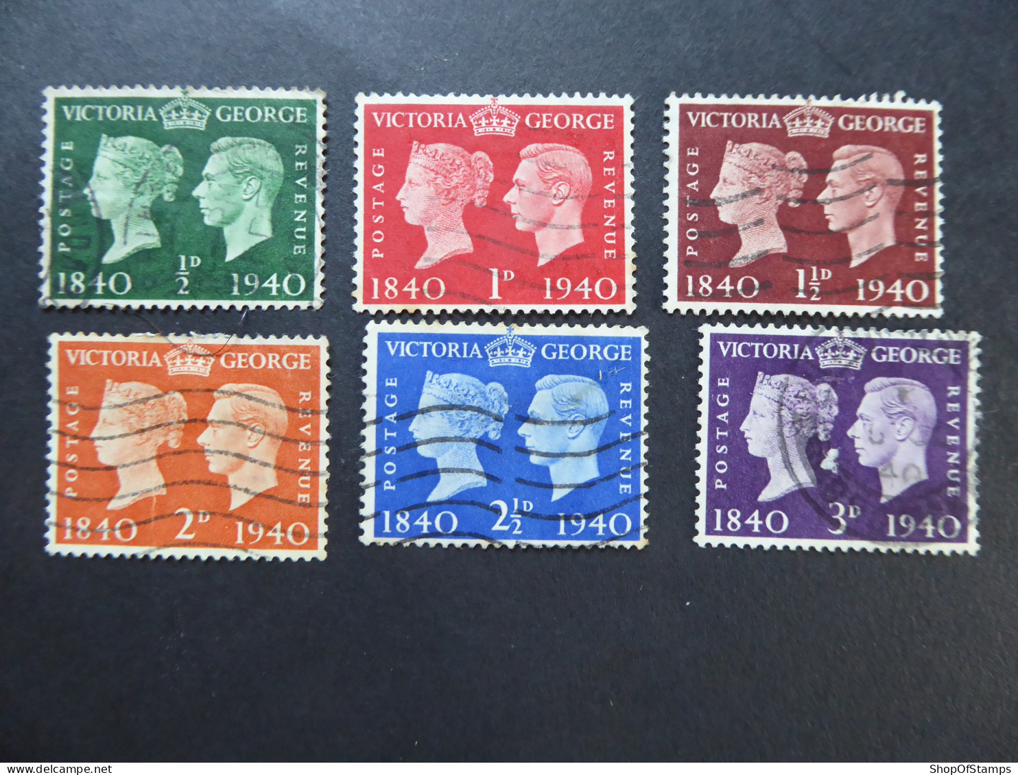 GREAT BRITAIN SG 479-84 CENTENARY OF ADHESIVE STAMPS Fine Used - ....-1951 Pre Elizabeth II