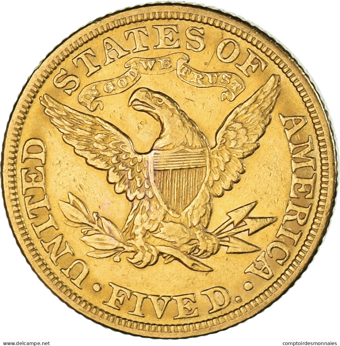 Monnaie, États-Unis, Coronet Head, $5, Half Eagle, 1881, U.S. Mint - Post-Coloniali
