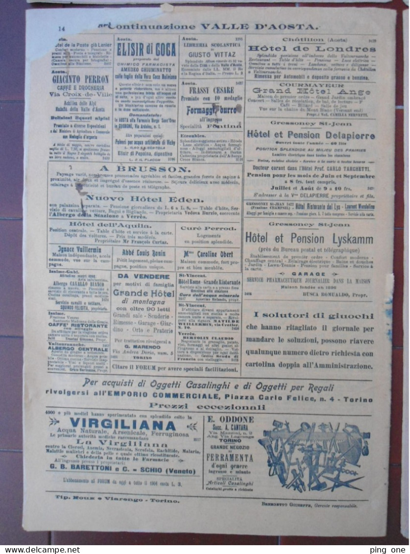 FORUM LOTTO 5 RIVISTE D'EPOCA ANNO IV 1904 NUMERI 18 19 28 29 38 ARTI SCIENZE INDUSTRIE COMMERCIO