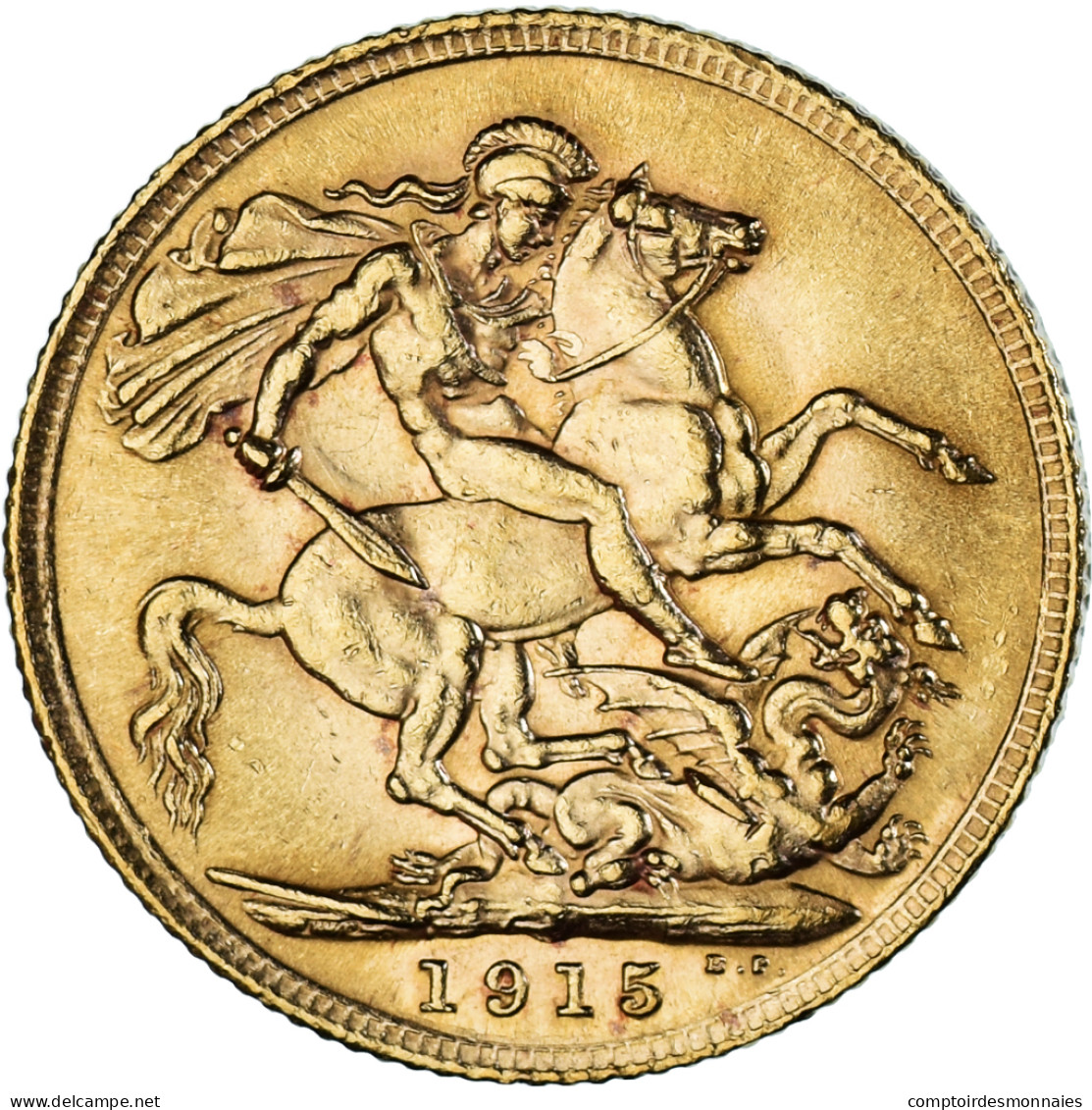 Monnaie, Grande-Bretagne, George V, Souverain, Sovereign, 1915, Londres, SUP - 1 Sovereign