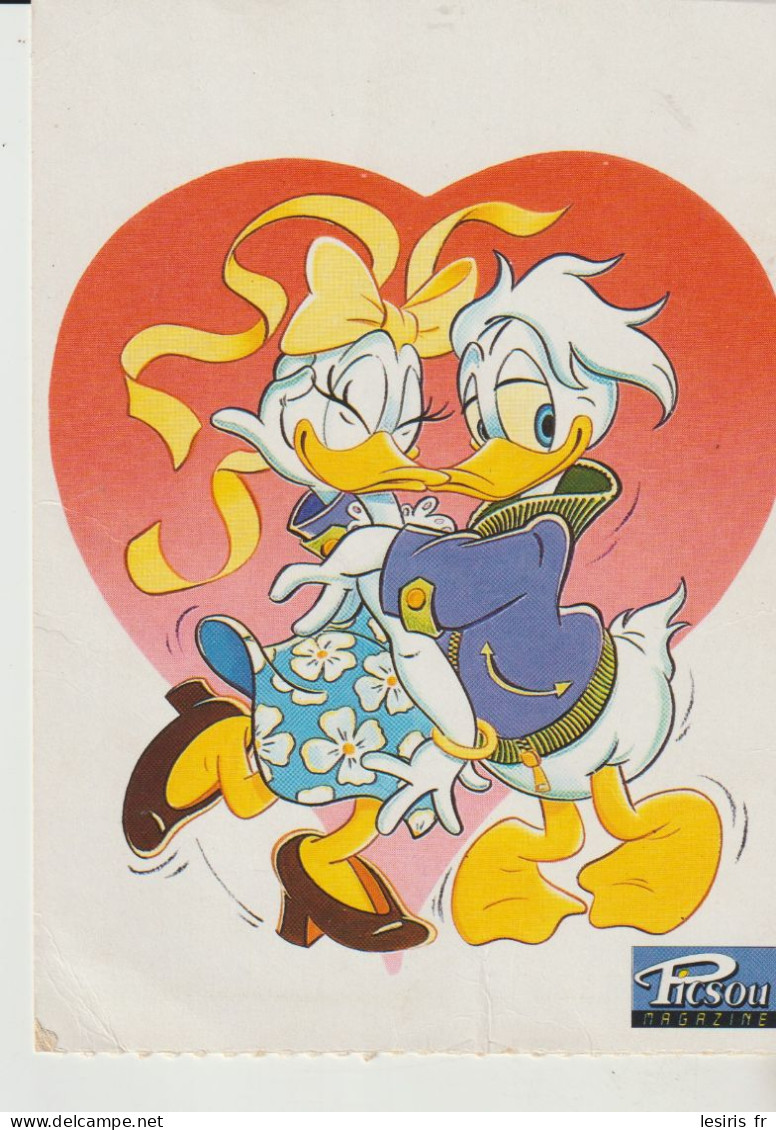 C.P. - PICSOU MAGAZINE - DONALD DANSANT AVEC SA COMPAGNE - WALT DISNEY - 1990 - Bandes Dessinées