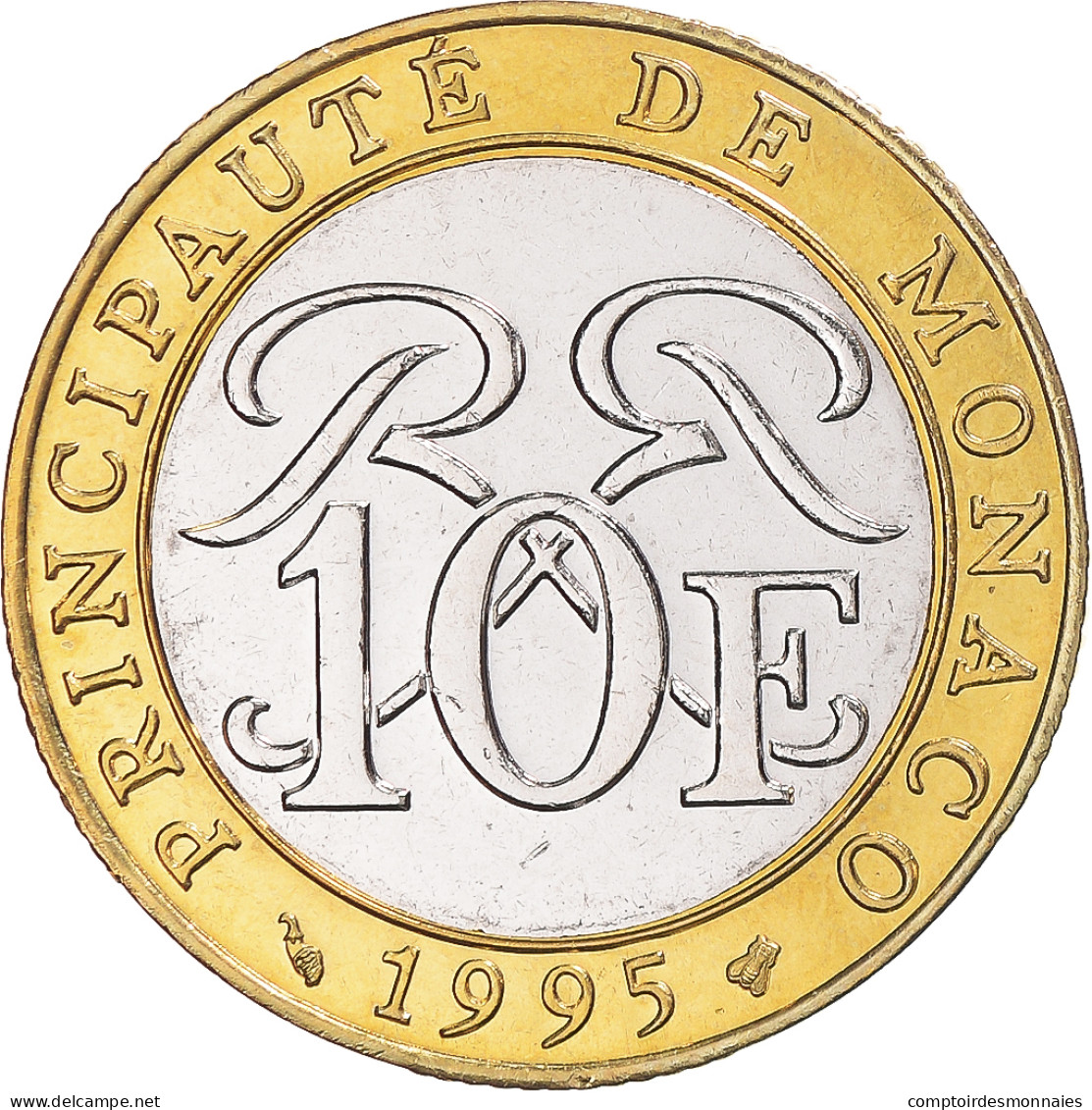 Monnaie, Monaco, Rainier III, 10 Francs, 1995, Paris, BU, FDC, Bimétallique - 1960-2001 Nouveaux Francs