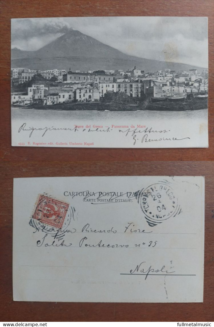 Torre Del Greco ( Napoli ) Panorama Dal Mare - Viaggiata 1904 Ragozino (G0L) - Torre Del Greco