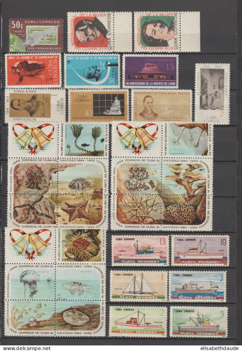 C UBA - 1959/1973 - COLLECTION 19 PAGES SERIES COMPLETES UNIQUEMENT AVEC AERIENS ! ** MNH - COTE YVERT = 934 EUR. - Lots & Serien