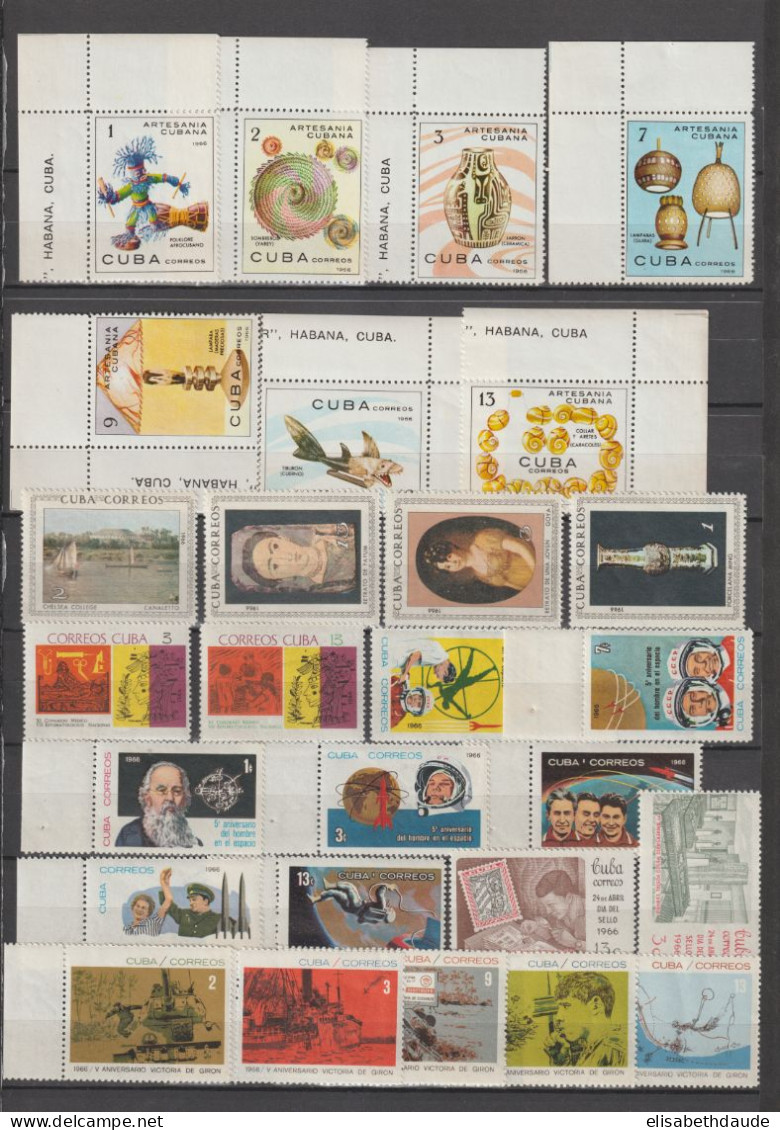 C UBA - 1959/1973 - COLLECTION 19 PAGES SERIES COMPLETES UNIQUEMENT AVEC AERIENS ! ** MNH - COTE YVERT = 934 EUR.