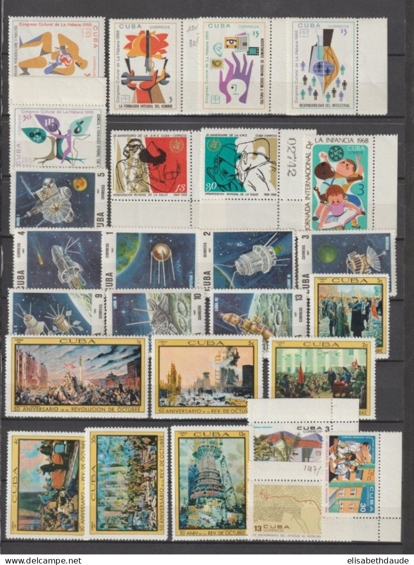 C UBA - 1959/1973 - COLLECTION 19 PAGES SERIES COMPLETES UNIQUEMENT AVEC AERIENS ! ** MNH - COTE YVERT = 934 EUR.