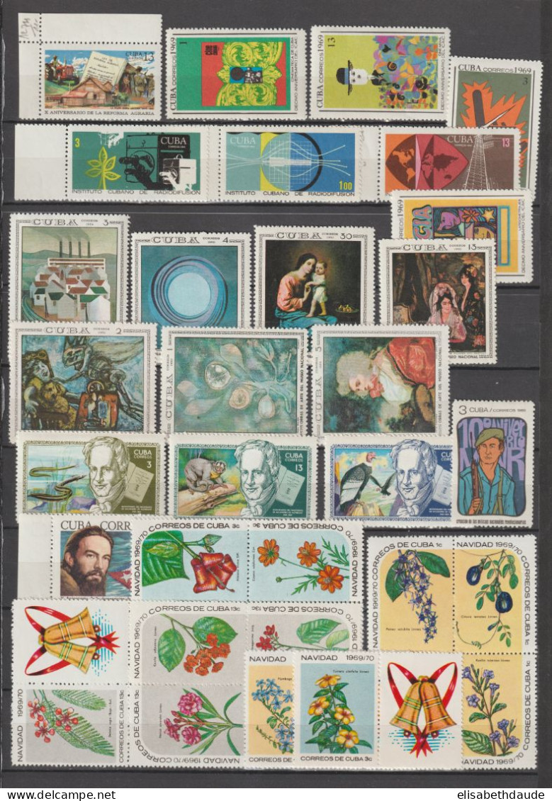 C UBA - 1959/1973 - COLLECTION 19 PAGES SERIES COMPLETES UNIQUEMENT AVEC AERIENS ! ** MNH - COTE YVERT = 934 EUR.