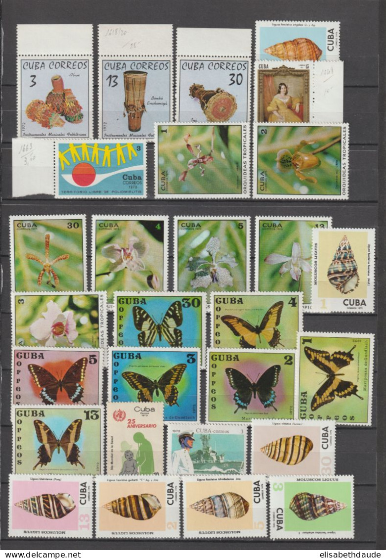 C UBA - 1959/1973 - COLLECTION 19 PAGES SERIES COMPLETES UNIQUEMENT AVEC AERIENS ! ** MNH - COTE YVERT = 934 EUR.