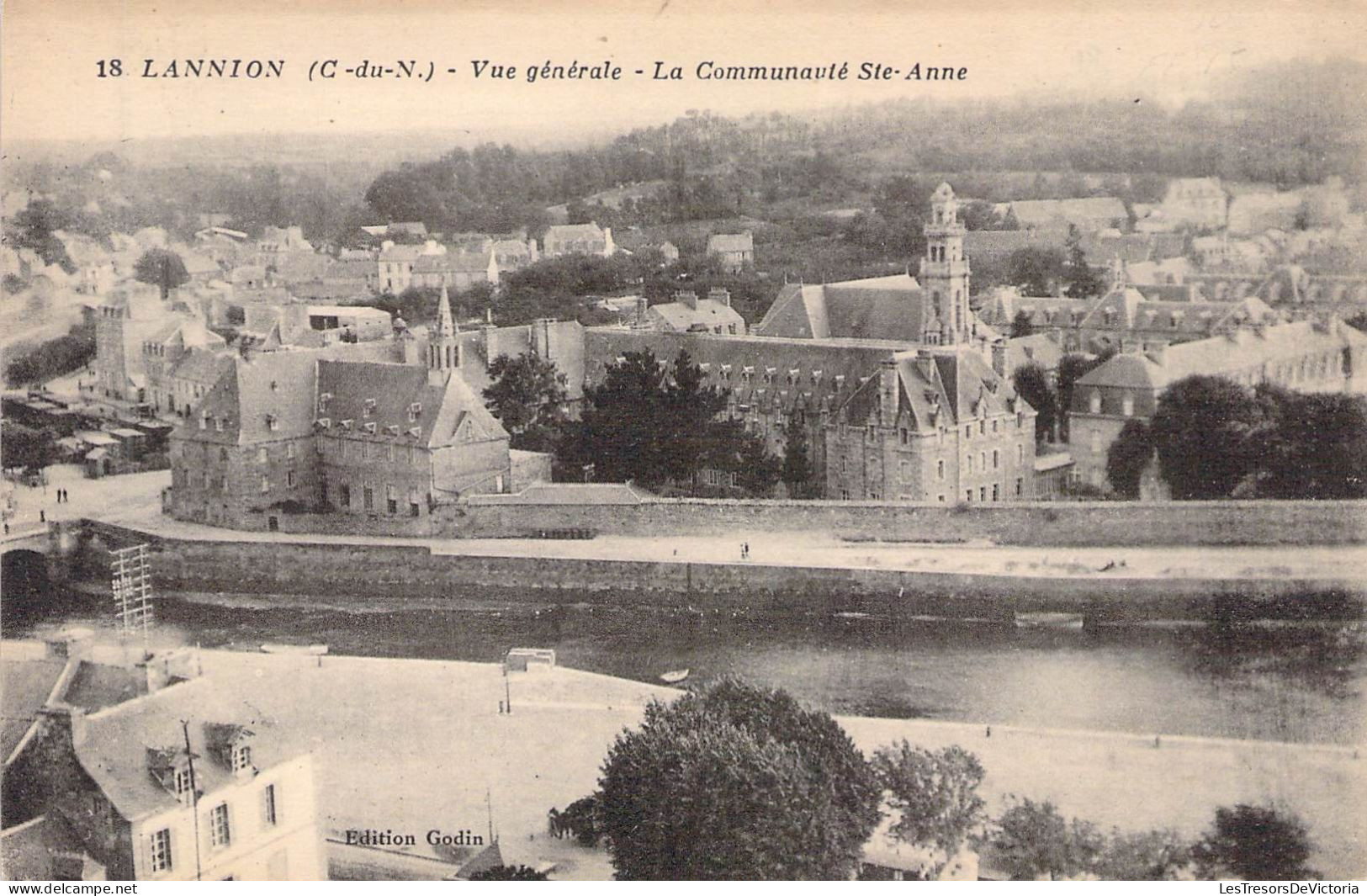 FRANCE - 22 - LANNION - Vue Générale - La Communauté Ste Anne - Edition Godin - Carte Postale Ancienne - Lannion