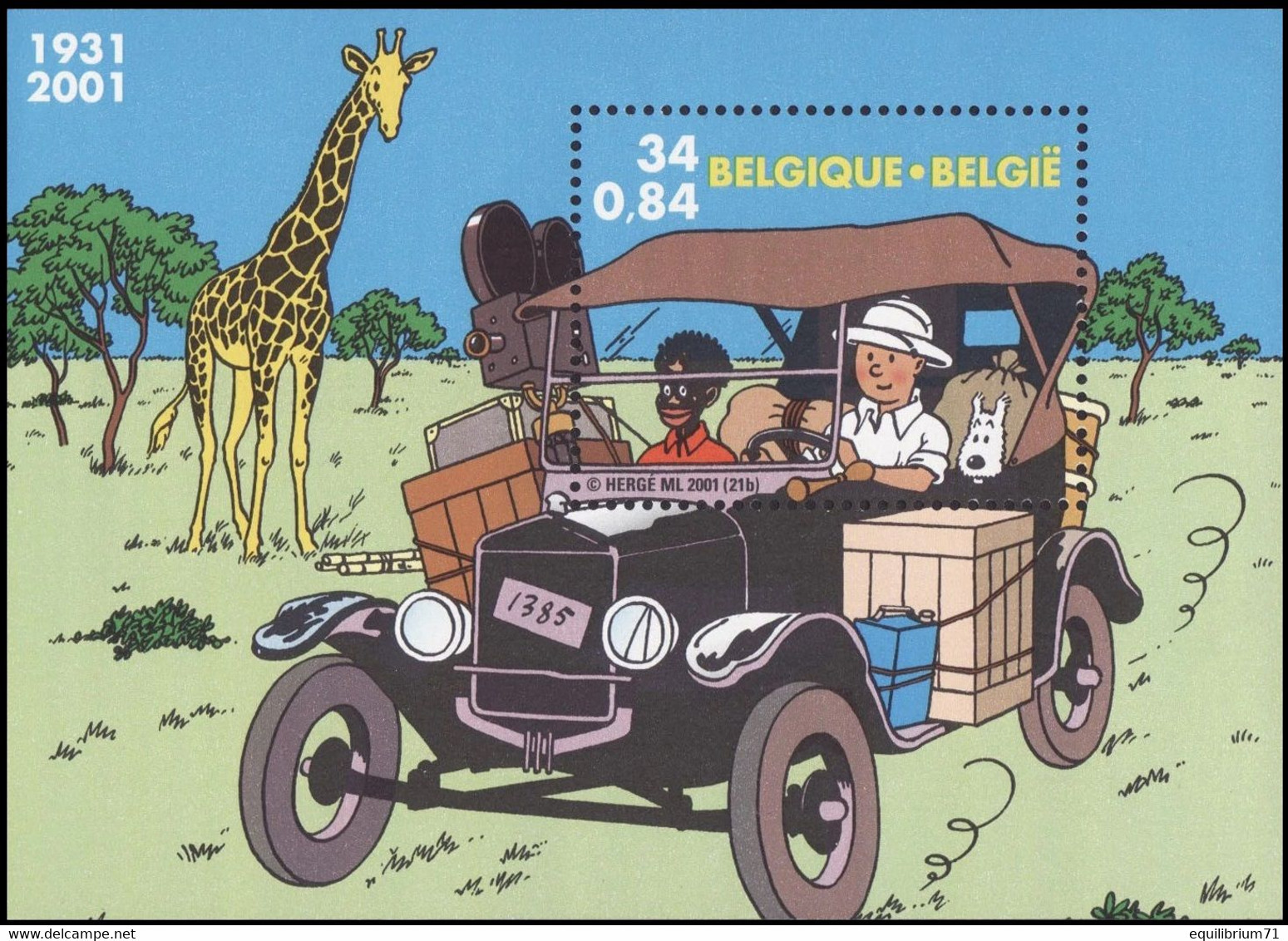 BL93**(3049) - 70e Anniversaire "Tintin En Afrique"/ ‘Kuifje In Afrika’/ „Tim Und Struppi In Afrika“/"Tintin In Africa" - Philabédés