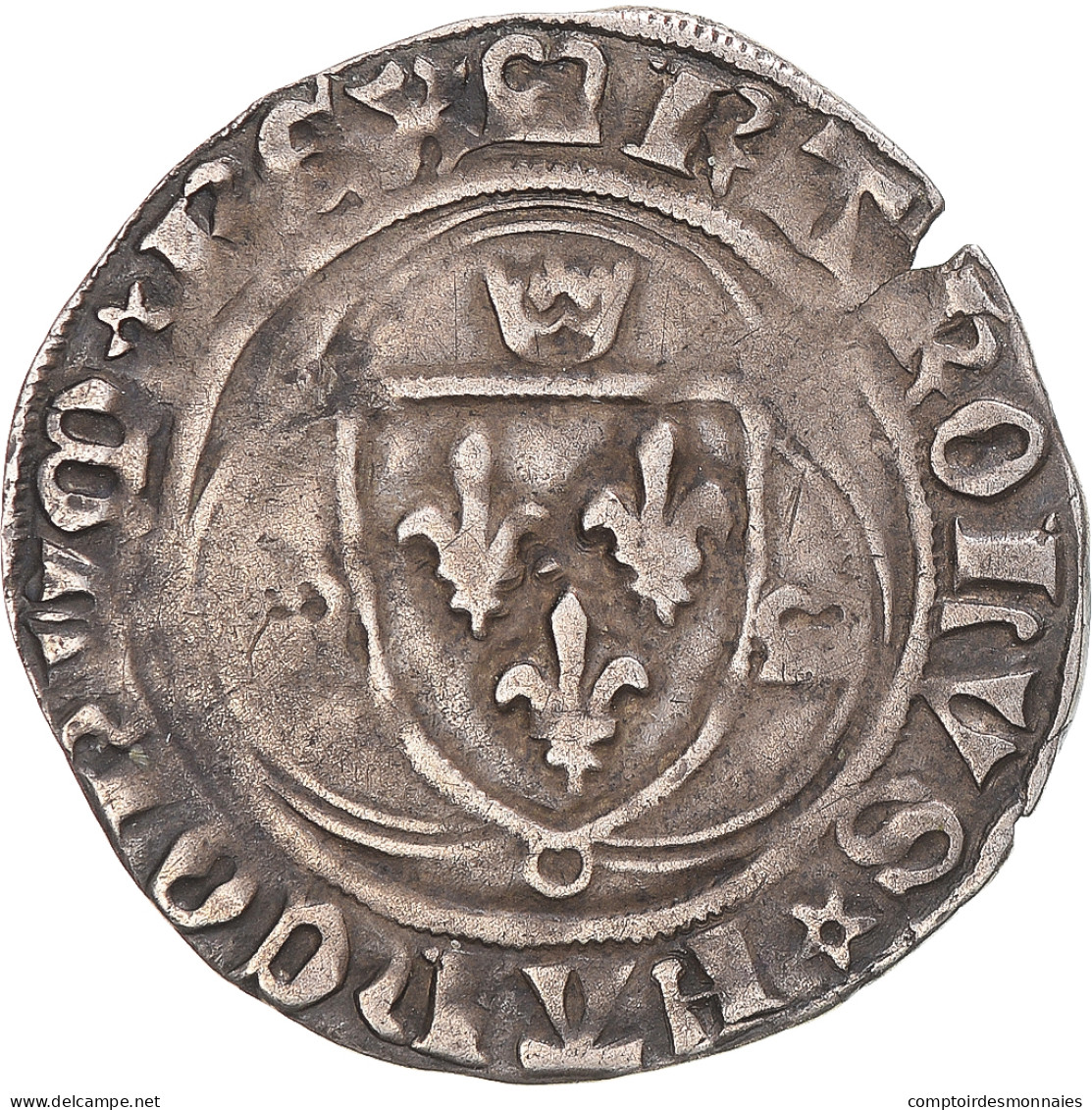 Monnaie, France, Charles VII, Blanc Au Briquet, 1436-1461, Dijon, TTB, Billon - 1422-1461 Charles VII The Victorious