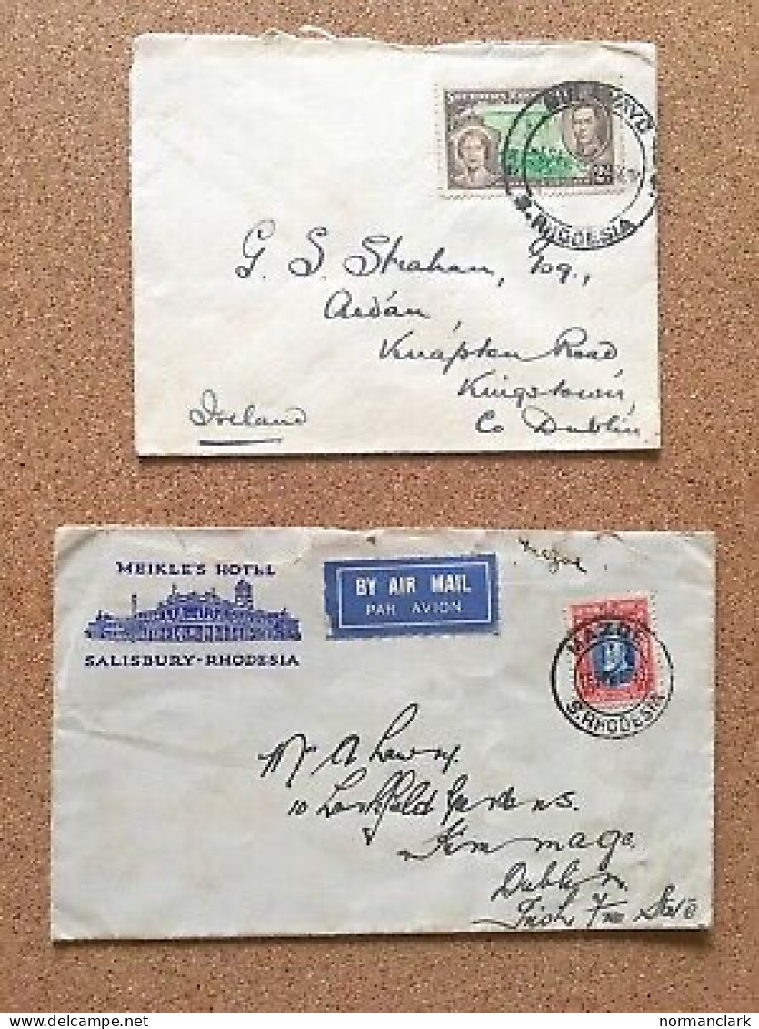 SOUTHERN RHODESIA 1933-37 COVERS INCL.G.V. 10d STAMP ON MEIKLE'S HOTEL COVER (4) - Southern Rhodesia (...-1964)