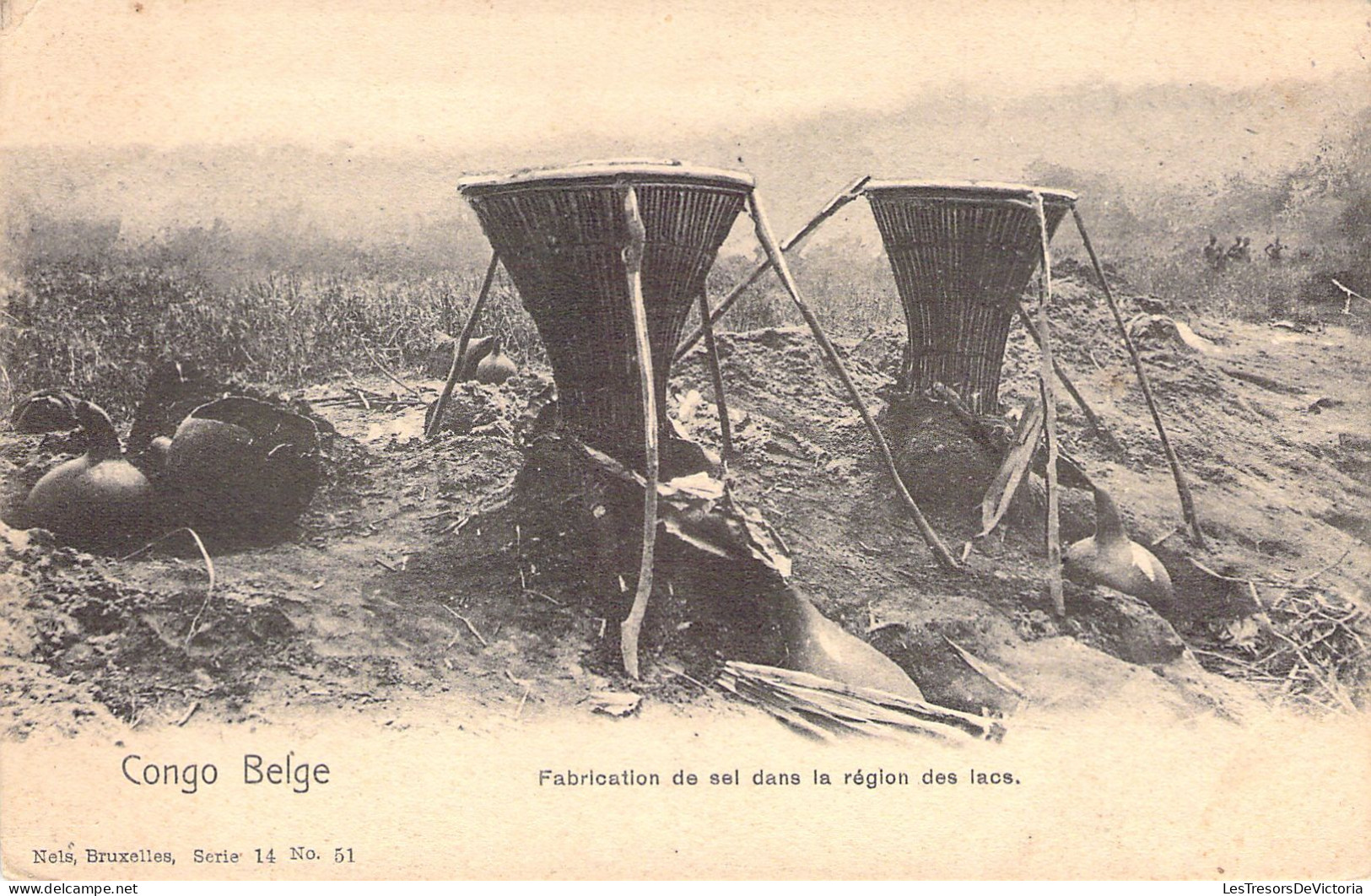 CONGO - Fabrication Du Sel Dans La Région Des Lacs - Carte Postale Ancienne - Otros & Sin Clasificación