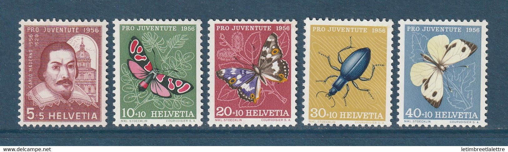 Suisse - YT N° 581 à 585 ** - Neuf Sans Charnière - 1956 - Nuevos