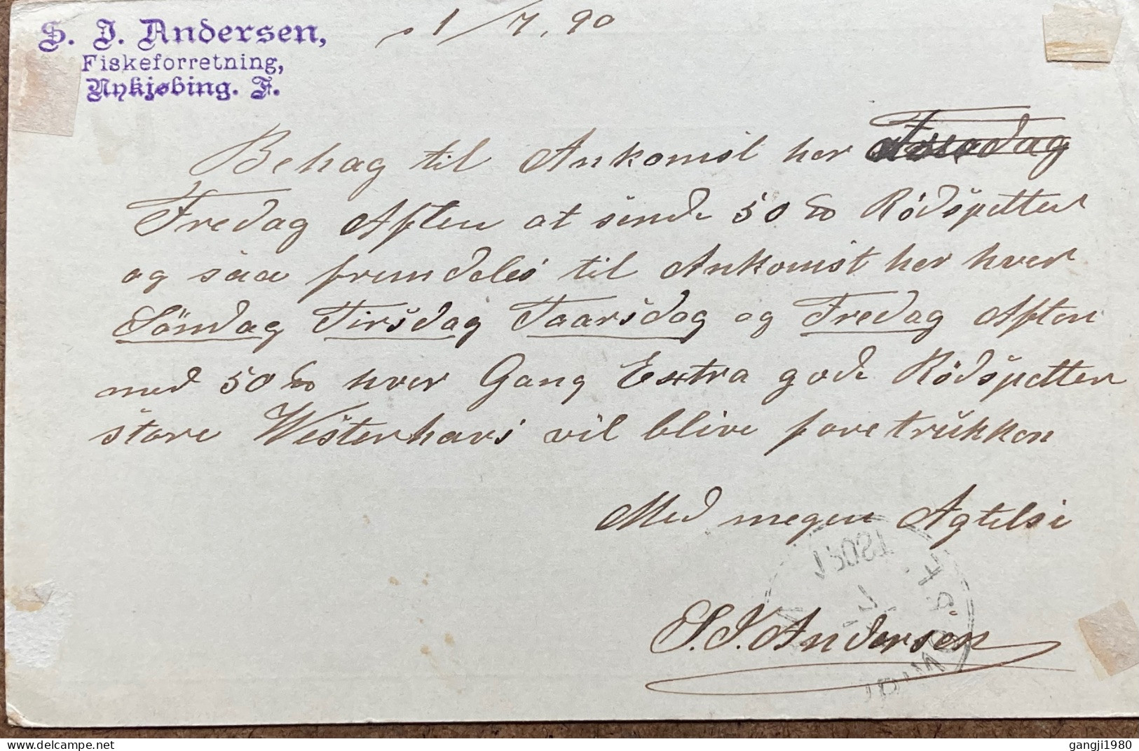 DENMARK 1890, STATIONERY CARD USED, NYKJUBING & FREDERIKSHAVN  2 DIFFERENT CITY CANCEL. - Lettres & Documents