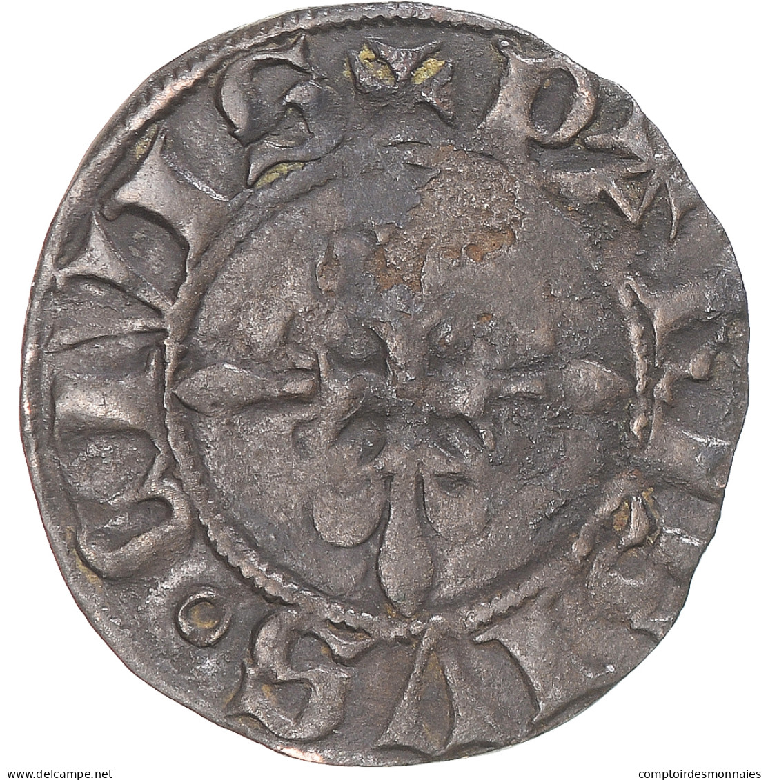 Monnaie, France, Charles VI, Denier Parisis, 1385-1422, TB+, Billon - 1380-1422 Charles VI Le Fol