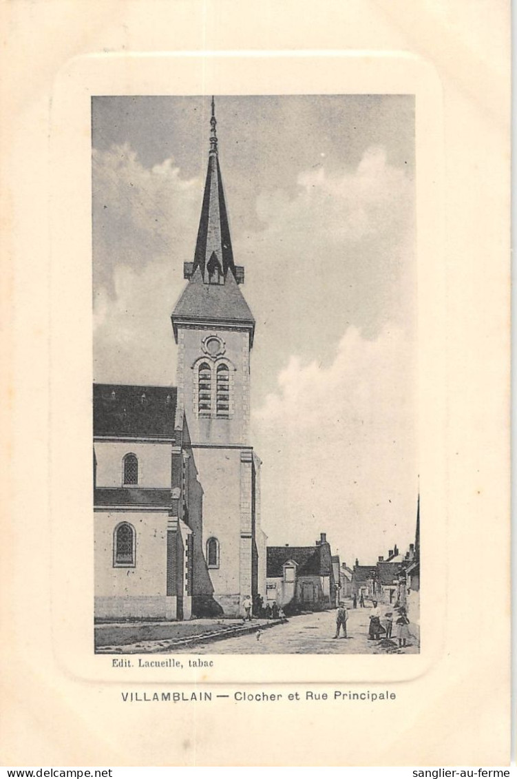 CPA 45 VILLAMBLAIN CLOCHER ET RUE PRINCIPALE - Autres & Non Classés