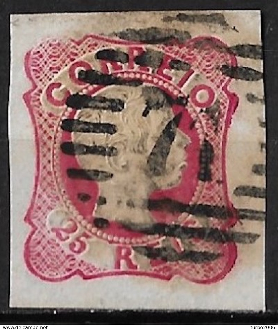 Portugal 1858 King Pedro V 25 Reis Rose Imperforated Michel 11 - Used Stamps