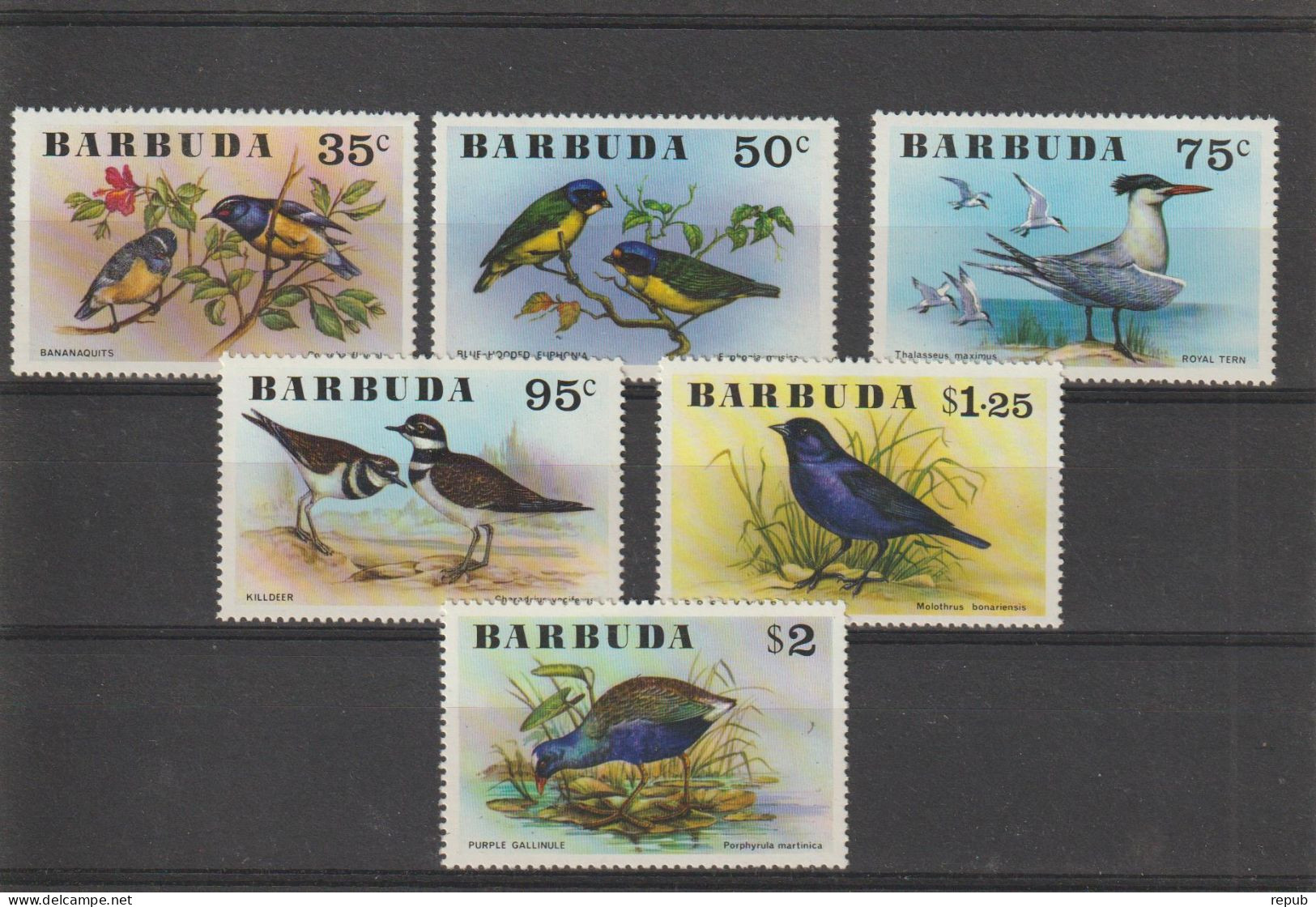 Barbuda 1976 Oiseaux 251-56, 6 Val ** MNH - Barbuda (...-1981)