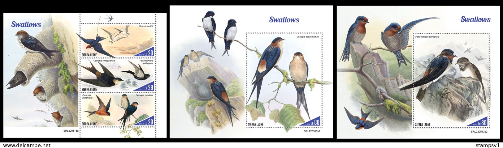 Sierra Leone  2022 Swallows.  (513) OFFICIAL ISSUE - Swallows