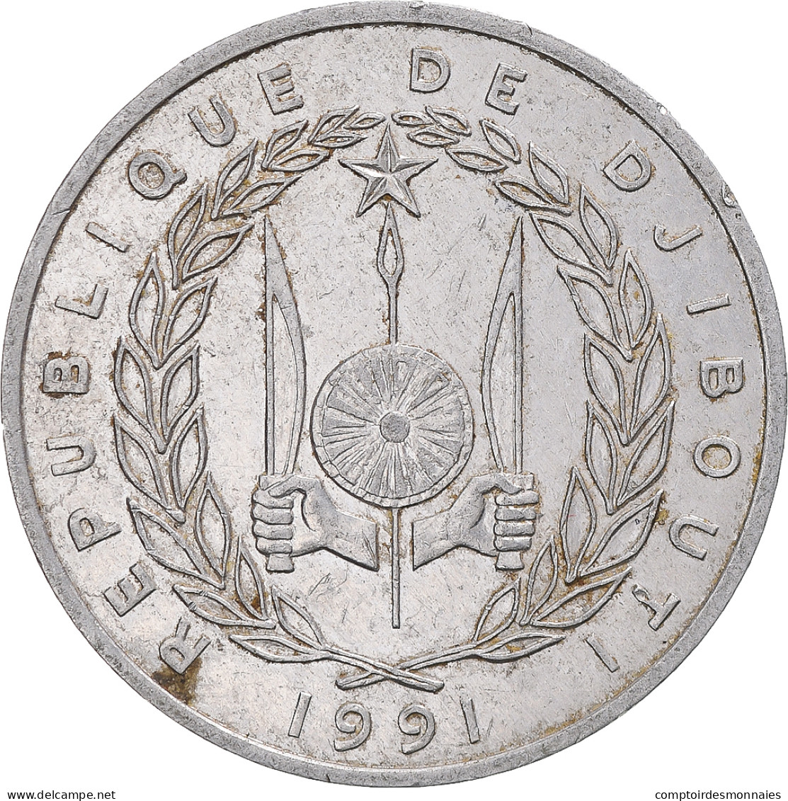 Monnaie, Djibouti, 5 Francs, 1991, Paris, TTB, Aluminium, KM:22 - Dschibuti