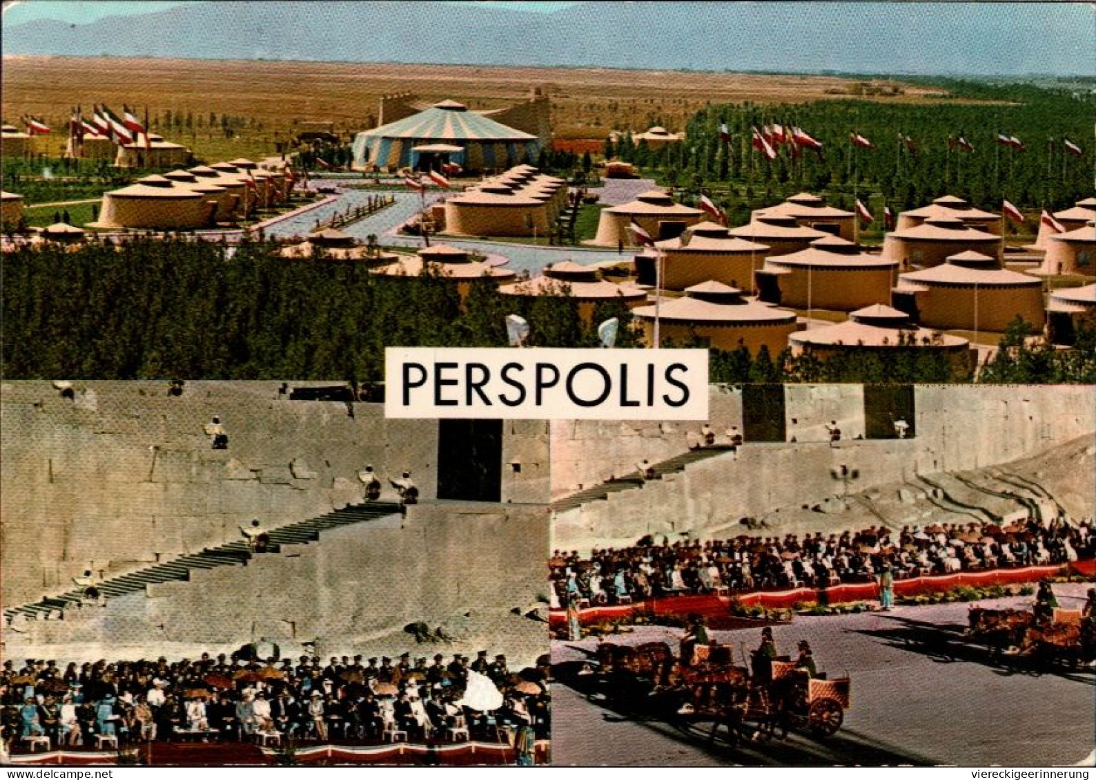 ! 1973 Postcard Iran, Persien, Persepolis, Zeltstadt, Schah - Iran