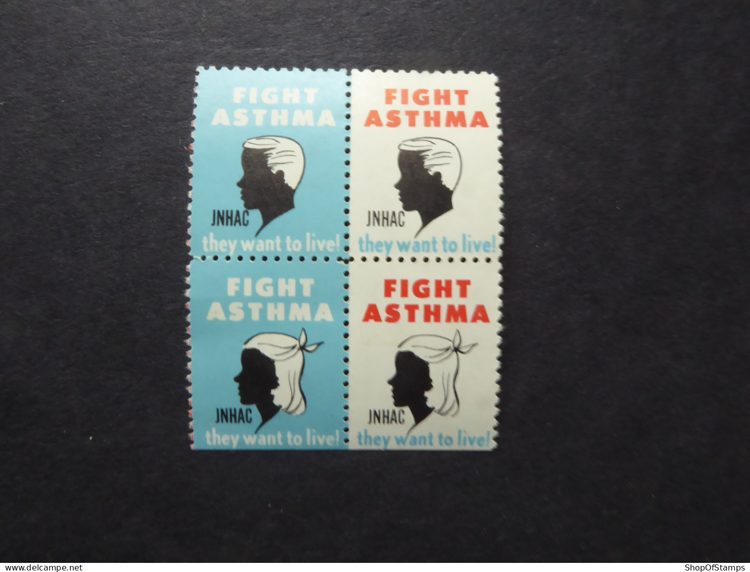 USA HEALTH CINDRELLA FIGHT ASTHMA, THEY WANT TO LIVE   BL4 Mint - Vignettes De Fantaisie