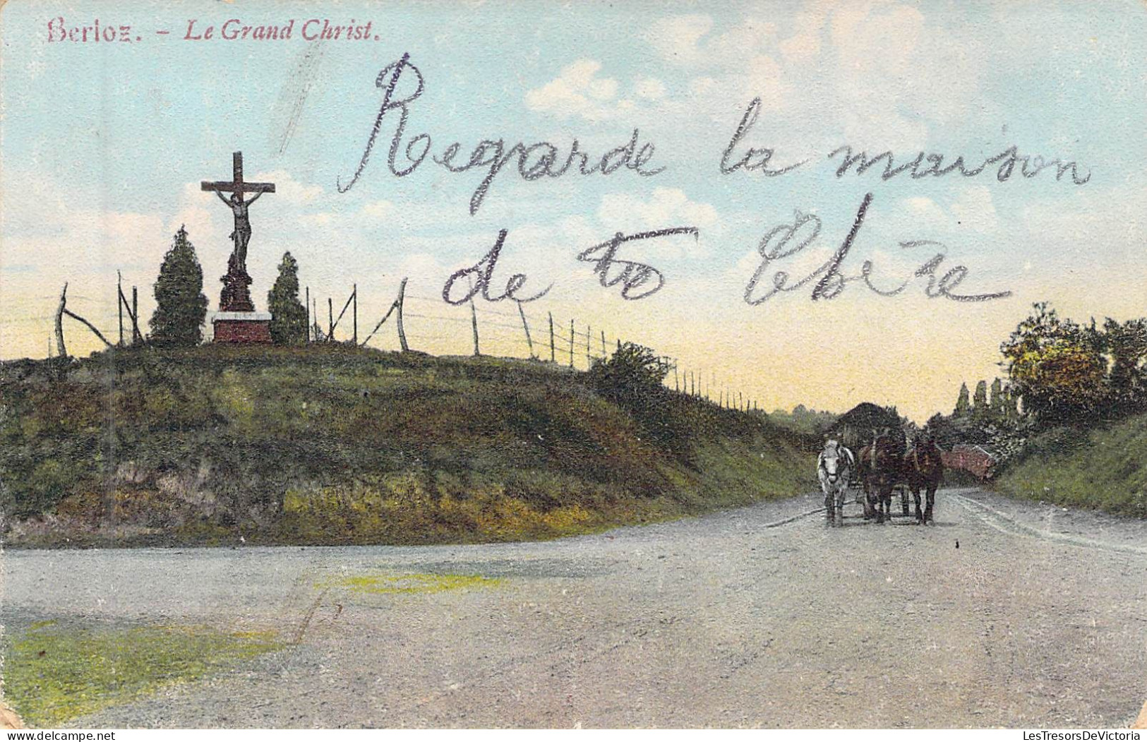 BELGIQUE - BERLOZ - Le Grand Christ - Edit F Teheux Hovent - Carte Postale Ancienne - Berloz