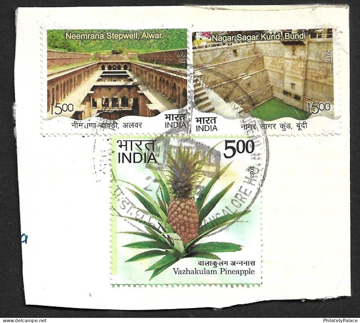 INDIA 2023 & 2017 Stepwells , Architecture, Water Reservoir Lake Pineapple Fruit,Bangalore Used (**) Inde Indien - Usados