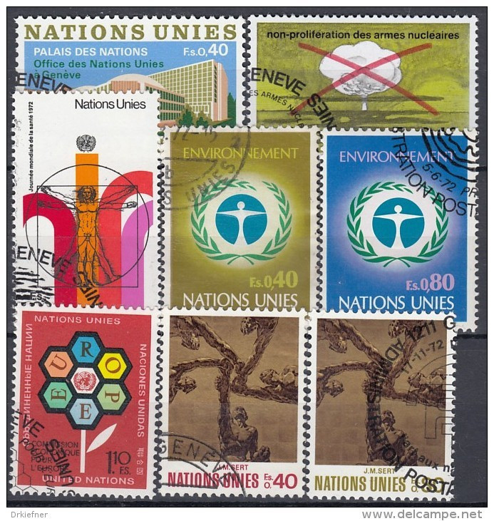 UNO GENF  Jahrgang 1972, Gestempelt, Komplett 22-29 - Used Stamps