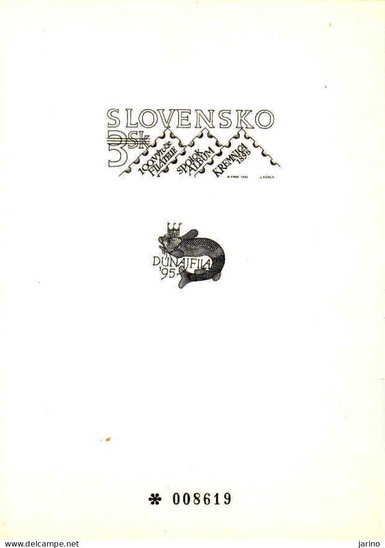 Slovakia 1995, Dunajfila 1995, Čiernotlač, Black Print 008619 - Lettres & Documents