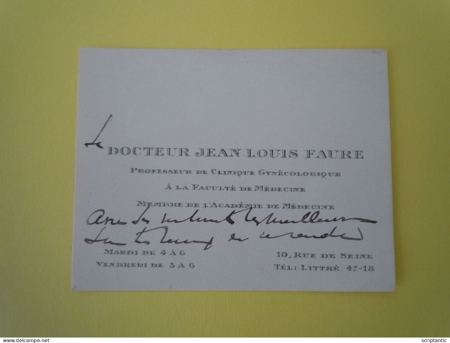 2 CDV Autographes Jean Louis FAURE (1863-1944) CHIRURGIEN GYNECOLOGUE - Académie De Médecine - Erfinder Und Wissenschaftler