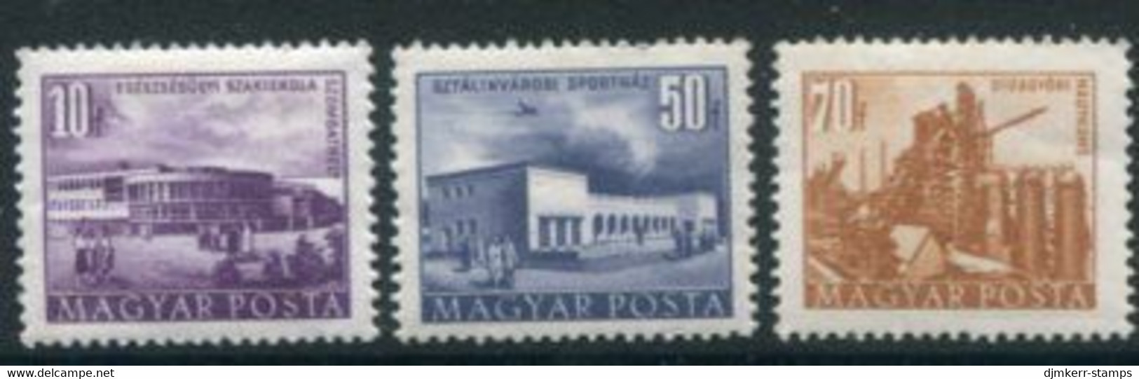 HUNGARY 1953 Definitive: Buildings Of The 5-Year Plan MNH / **.  Michel 1348-50 - Ungebraucht