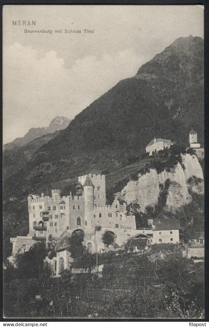 ITALY 1913 Meran Brunnenburg Mit Schloss Tirol Franked - Merano