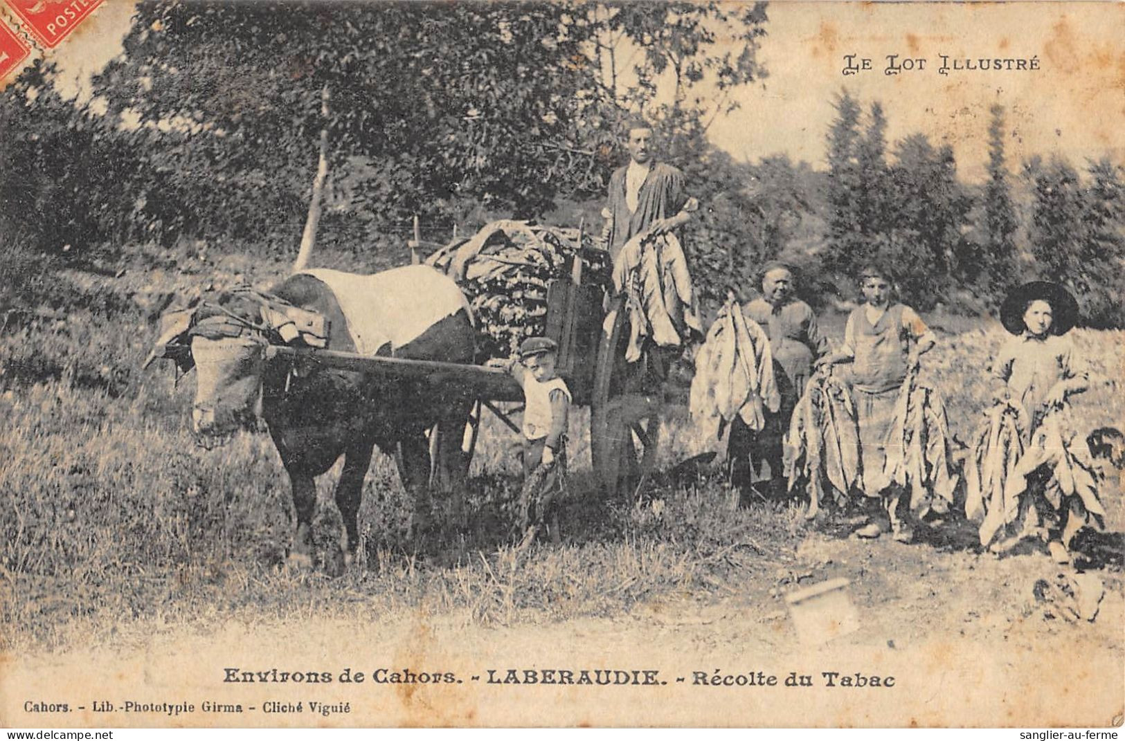 CPA 46 LABERAUDIE RECOLTE DU TABAC - Autres & Non Classés