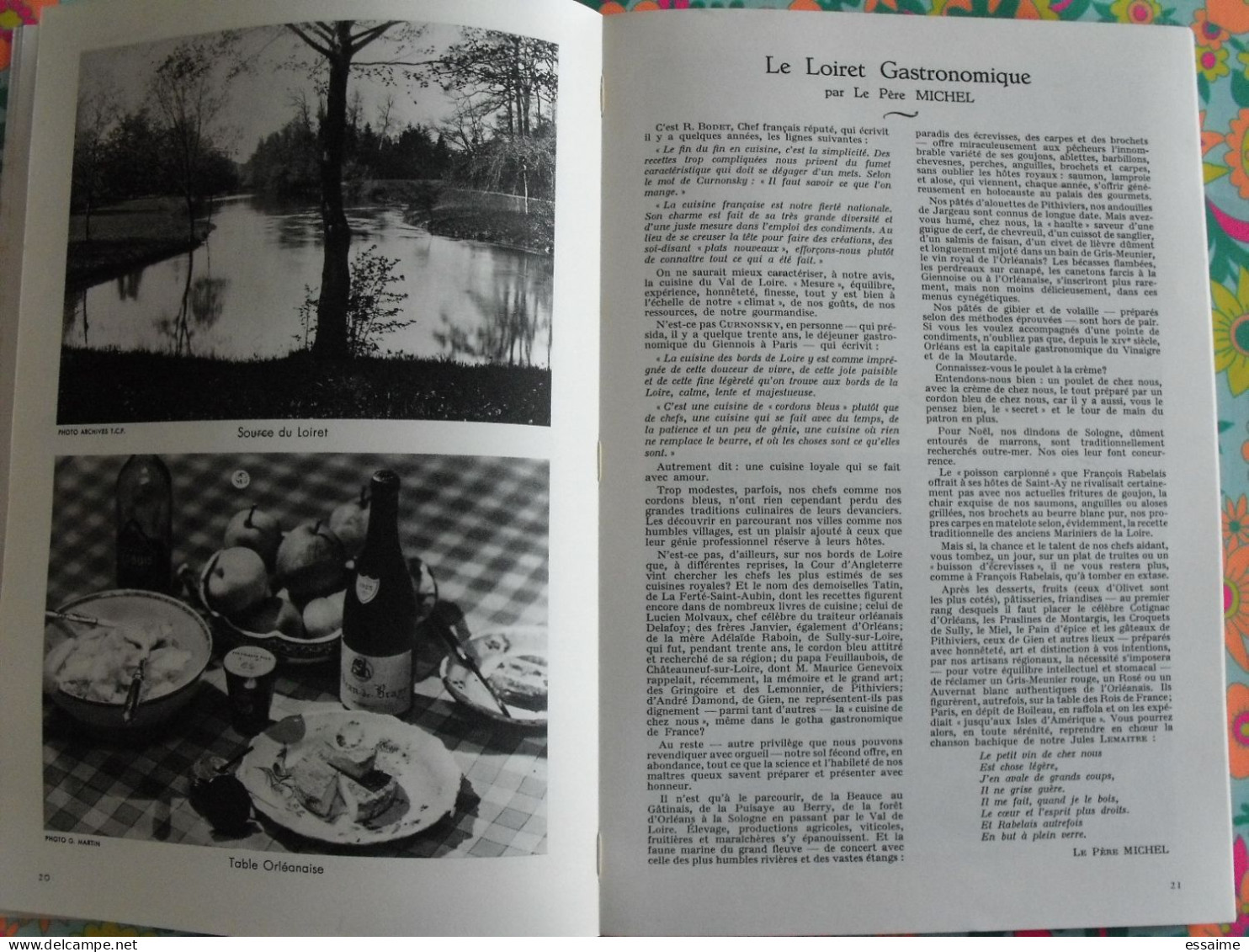 La France à table n° 94. 1962. Loiret. Orléans olivet beaugency sully gien briare montargis boesse cléry. gastronomie