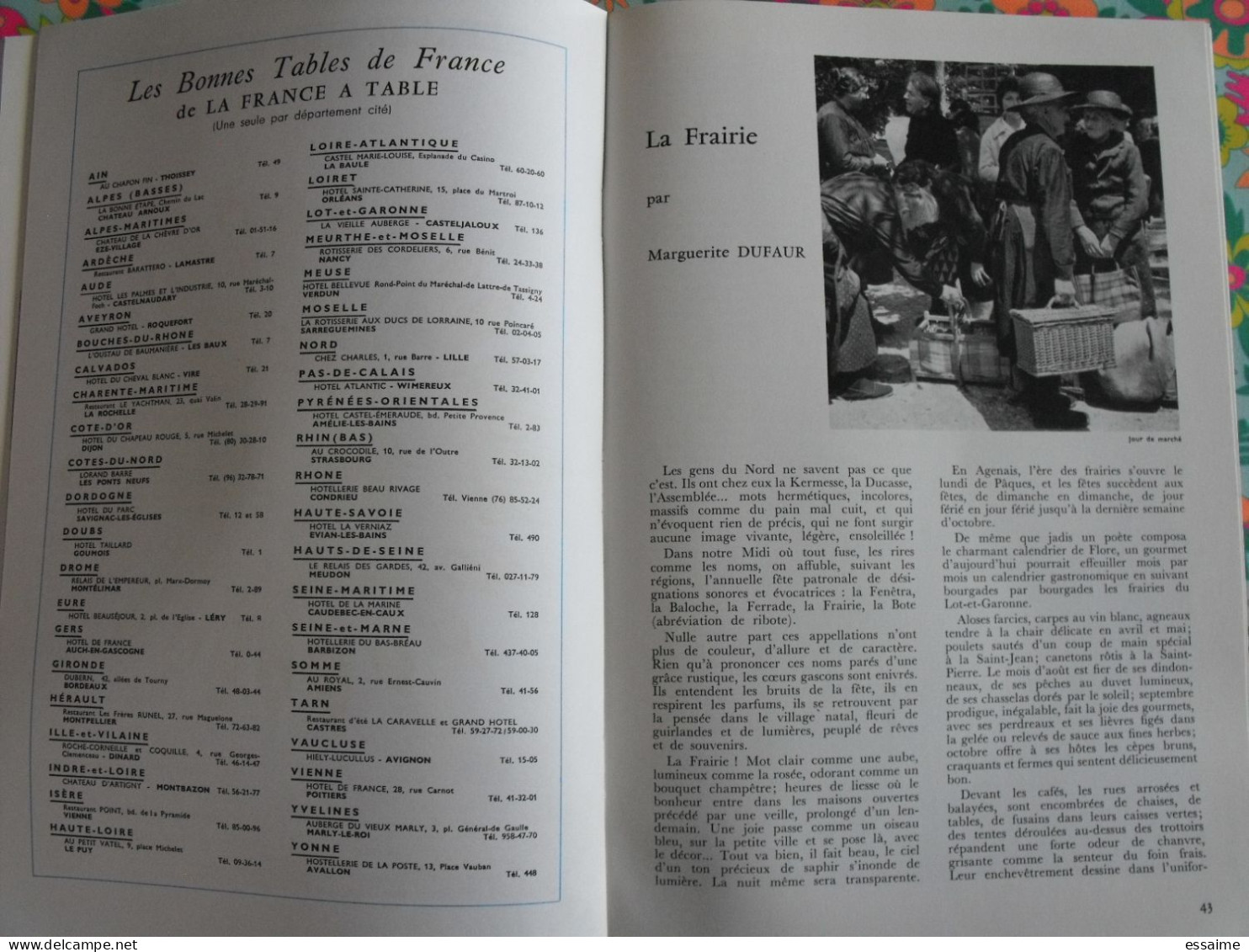 La France à table n° 163. 1972. Lot-et-Garonne. agen nerac villeneuve puymirol villereal marmande fumel. gastronomie