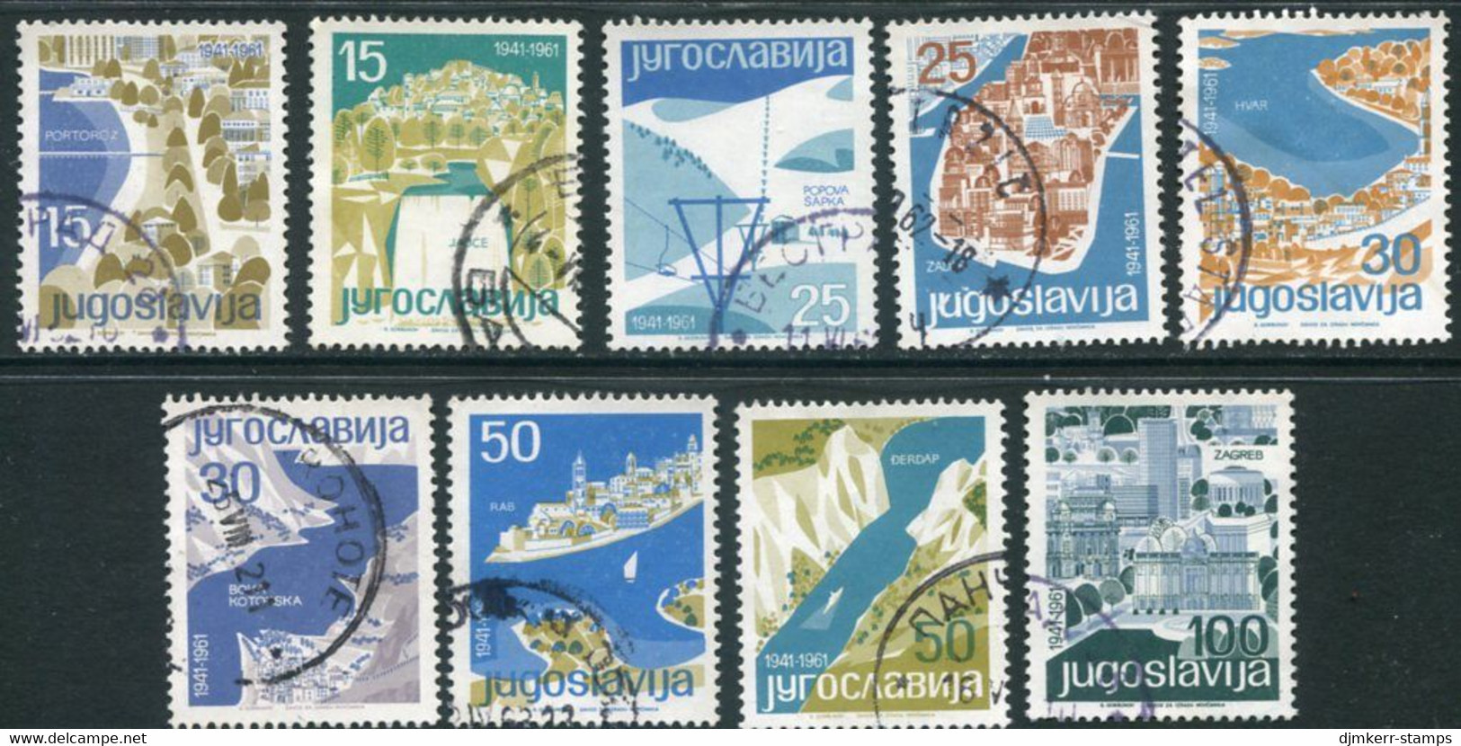 YUGOSLAVIA 1962 Tourist Resorts II Used.  Michel 994-1002 - Used Stamps