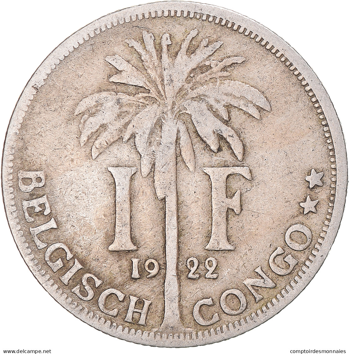 Monnaie, Congo Belge, Albert I, Franc, 1922, TB+, Cupro-nickel, KM:21 - 1910-1934: Albert I.