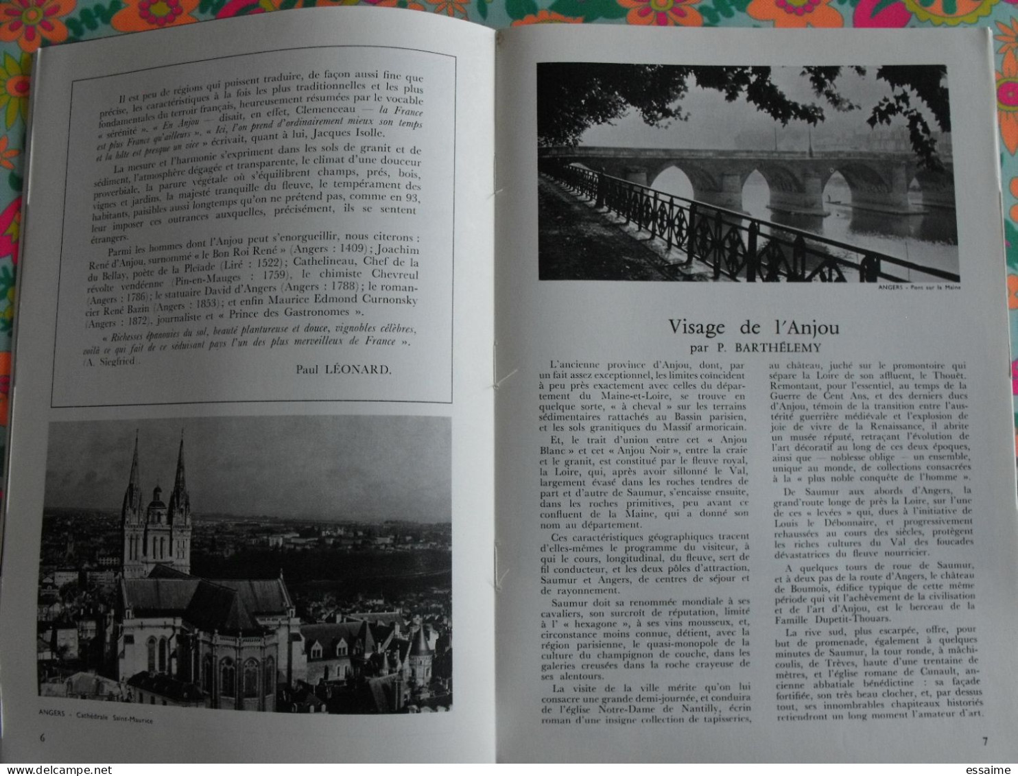 La France à Table N° 172. 1973. Maine-et-Loire. Angers Durtal Baugé Saumur Cholet Brissac Montreuil-bellay . Gastronomie - Tourisme & Régions